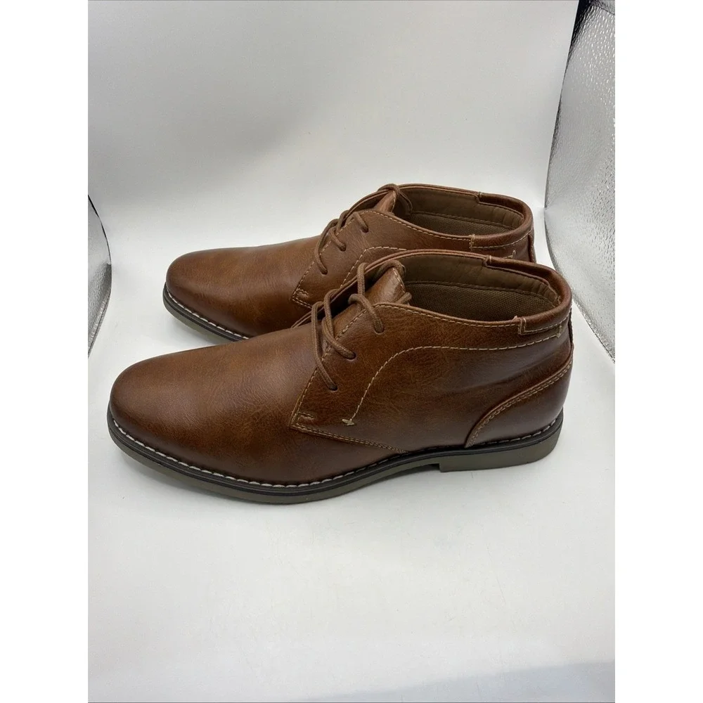 Steve Madden Men's P-Symin Short Chukka Boots, Size 8.5, Cognac, New